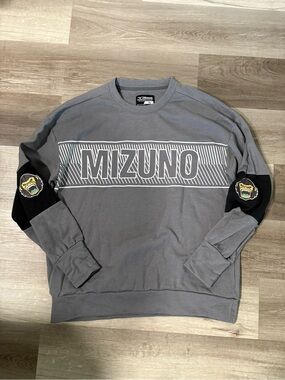 Mizuno Men's Performance Gray Logo Crewneck Sweatshirt